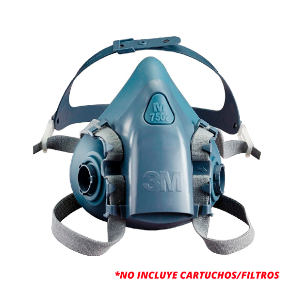 Respirador Silicón Media Cara con Válvula Cool Flow 7502 3M Azul/Gris 70071042785MD - 0