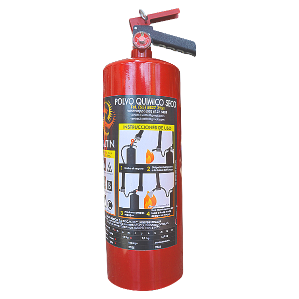 Extintor Cilindro de Lámina de PQS Rojo … 6 kg - 0
