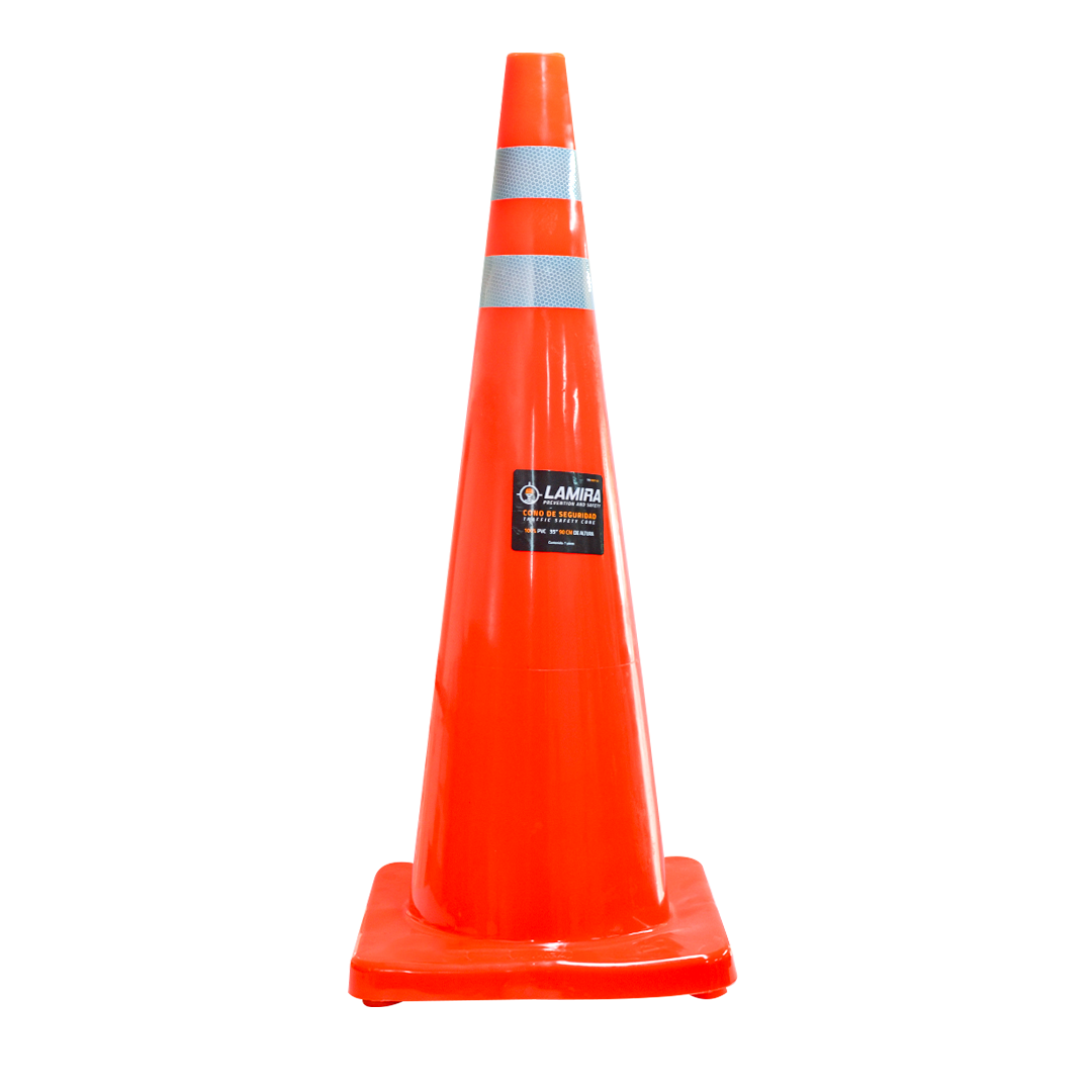 Cono PVC Premium de Seguridad con Reflejante LAMIRA Naranja ATC-90R 90 cm - 0