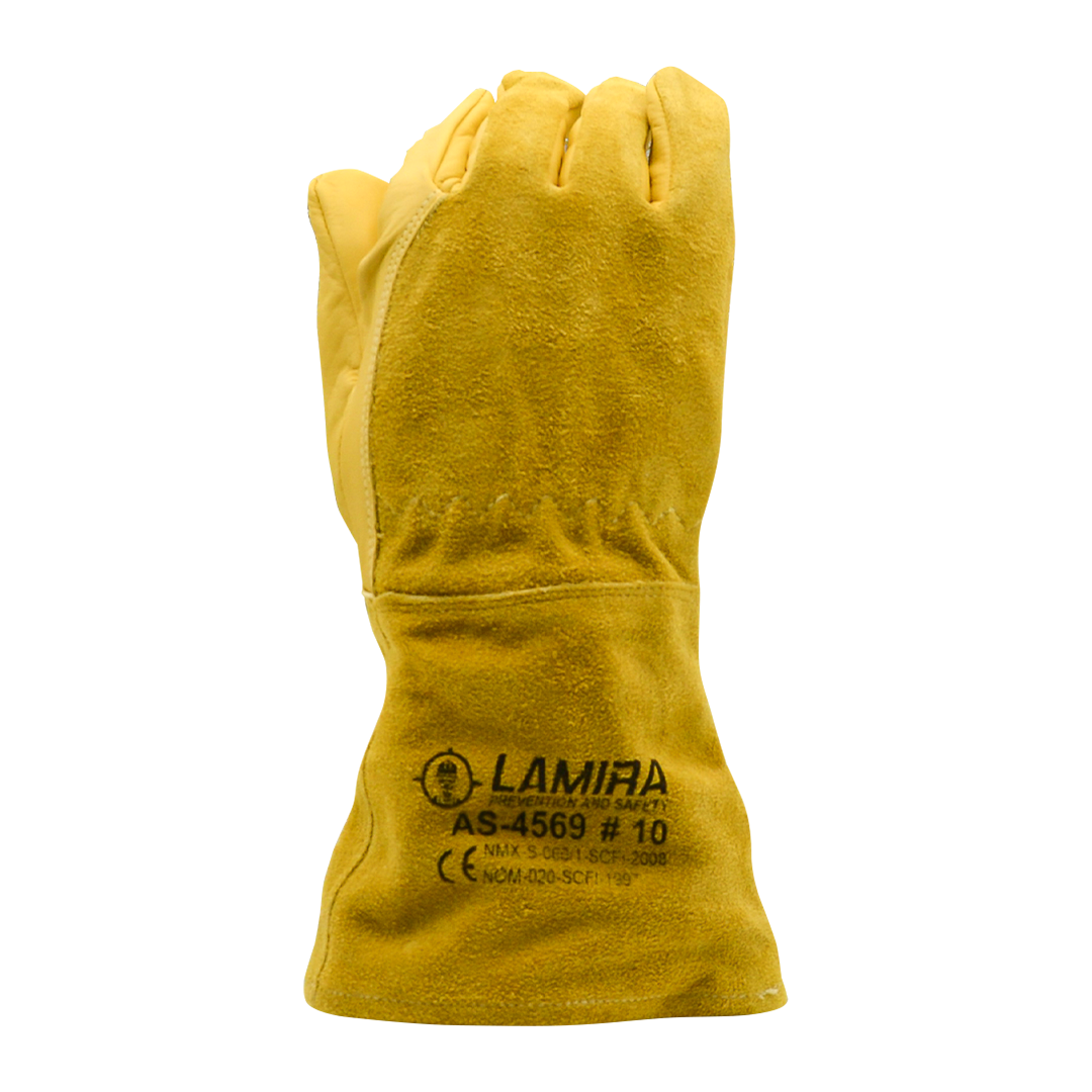 GUANTE PIEL BÚFALO LARGO LAMIRA AS-4569 AMARILLO LG