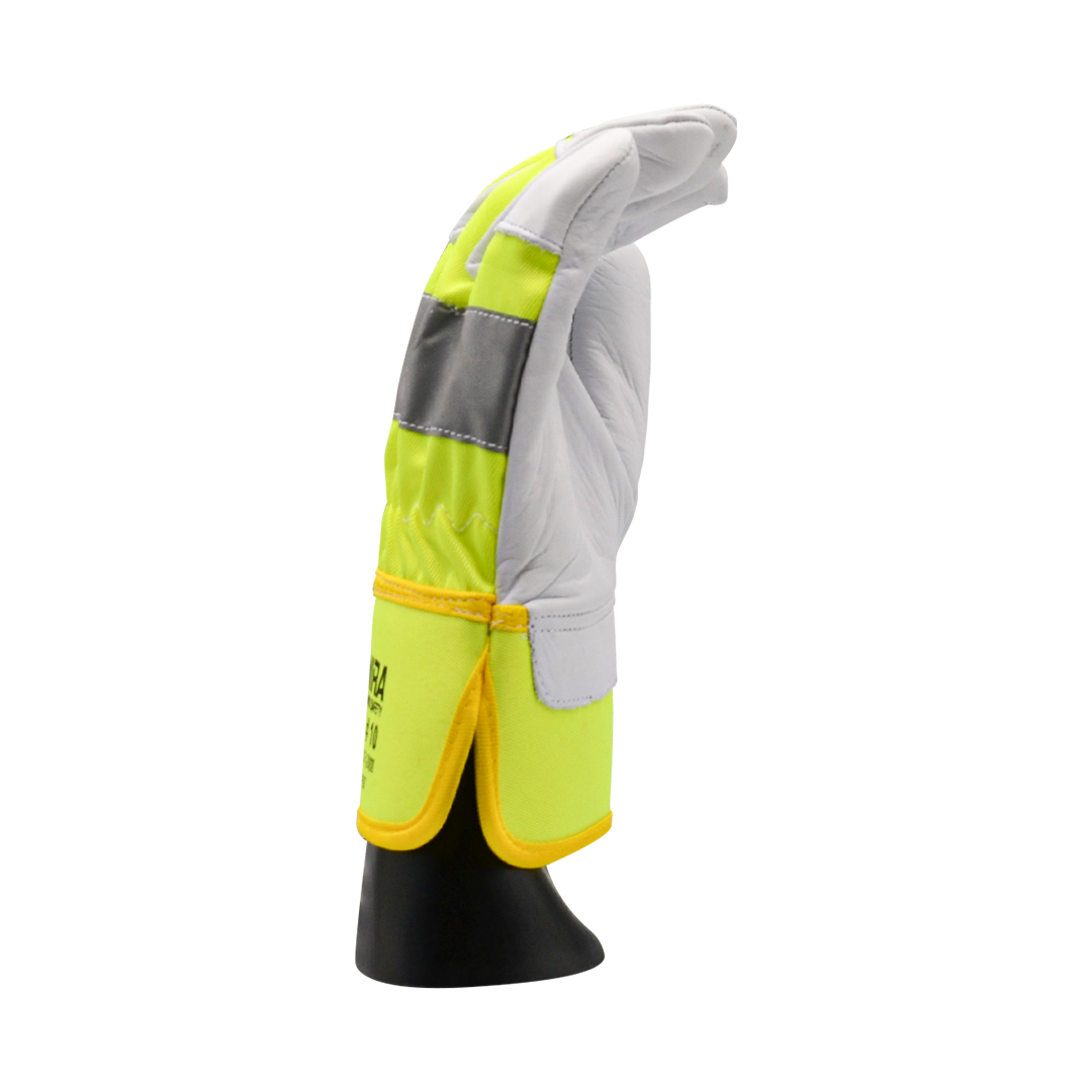 Guante Piel Corto Tipo Mustang Hi-Viz Amarillo c/Reflejante LAMIRA (Par) AS-4576 LG - 1