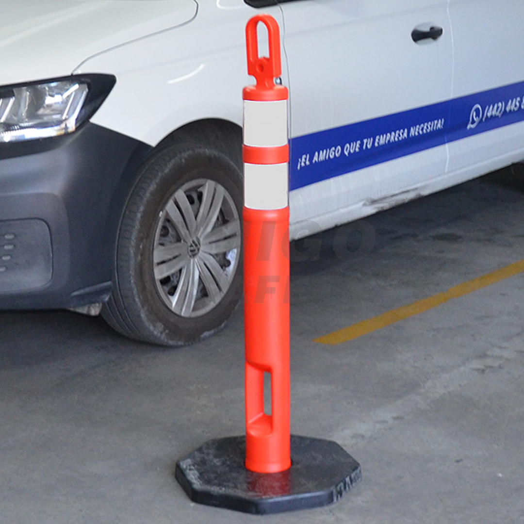 Poste de Seguridad Vial con Doble Reflejante LAMIRA Naranja 45" - 2