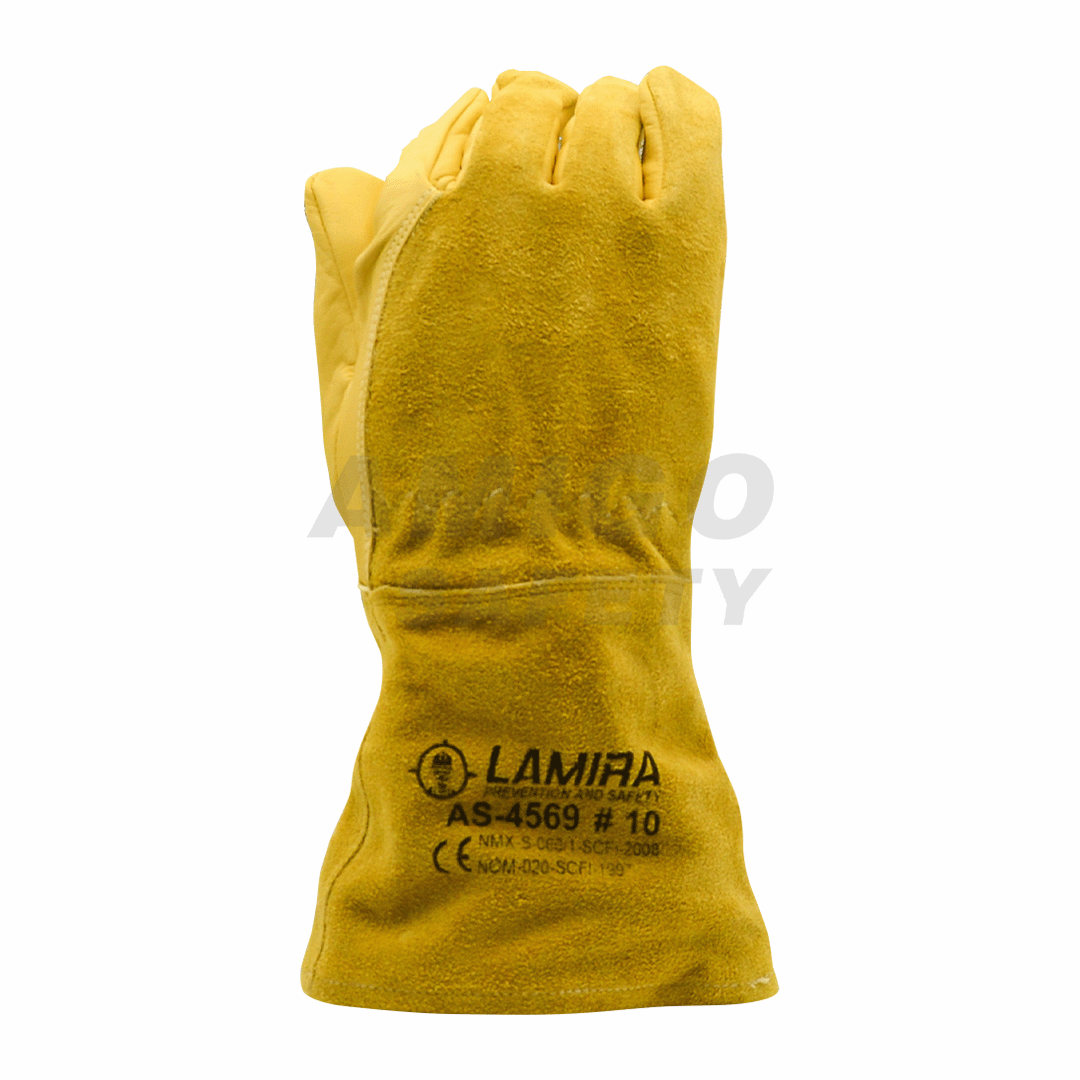 GUANTE PIEL BÚFALO LARGO LAMIRA AS-4569 AMARILLO LG