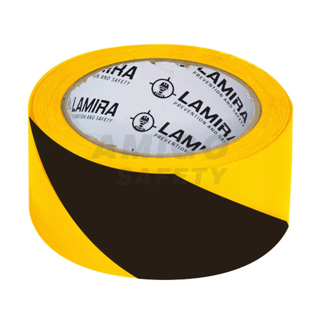 Cinta PVC Delimitadora de Áreas LAMIRA Amarillo/Negro LS-4150 2"x33m - 1