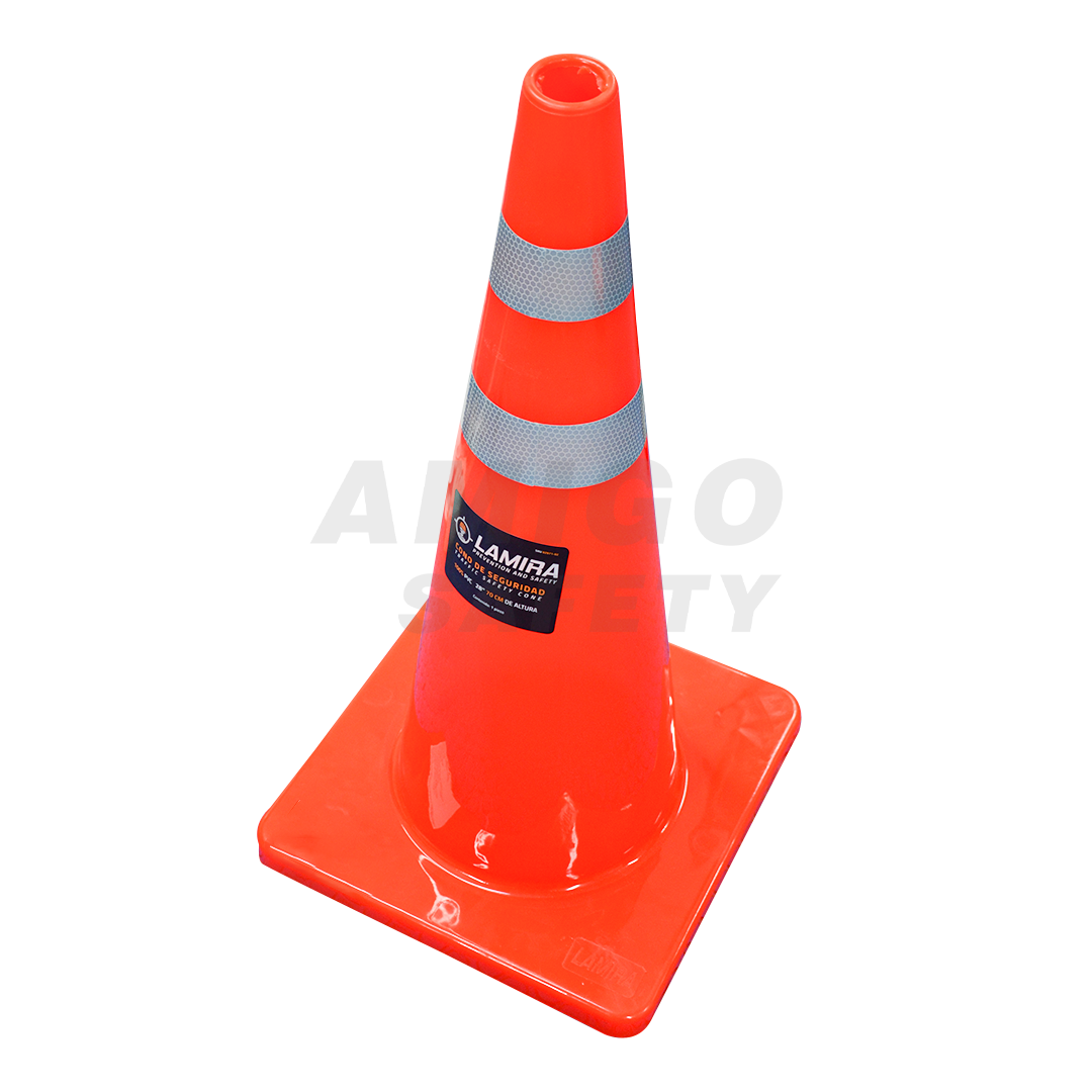 Cono PVC Premium de Seguridad con Reflejante LAMIRA Naranja ATC-70R 70 cm - 2