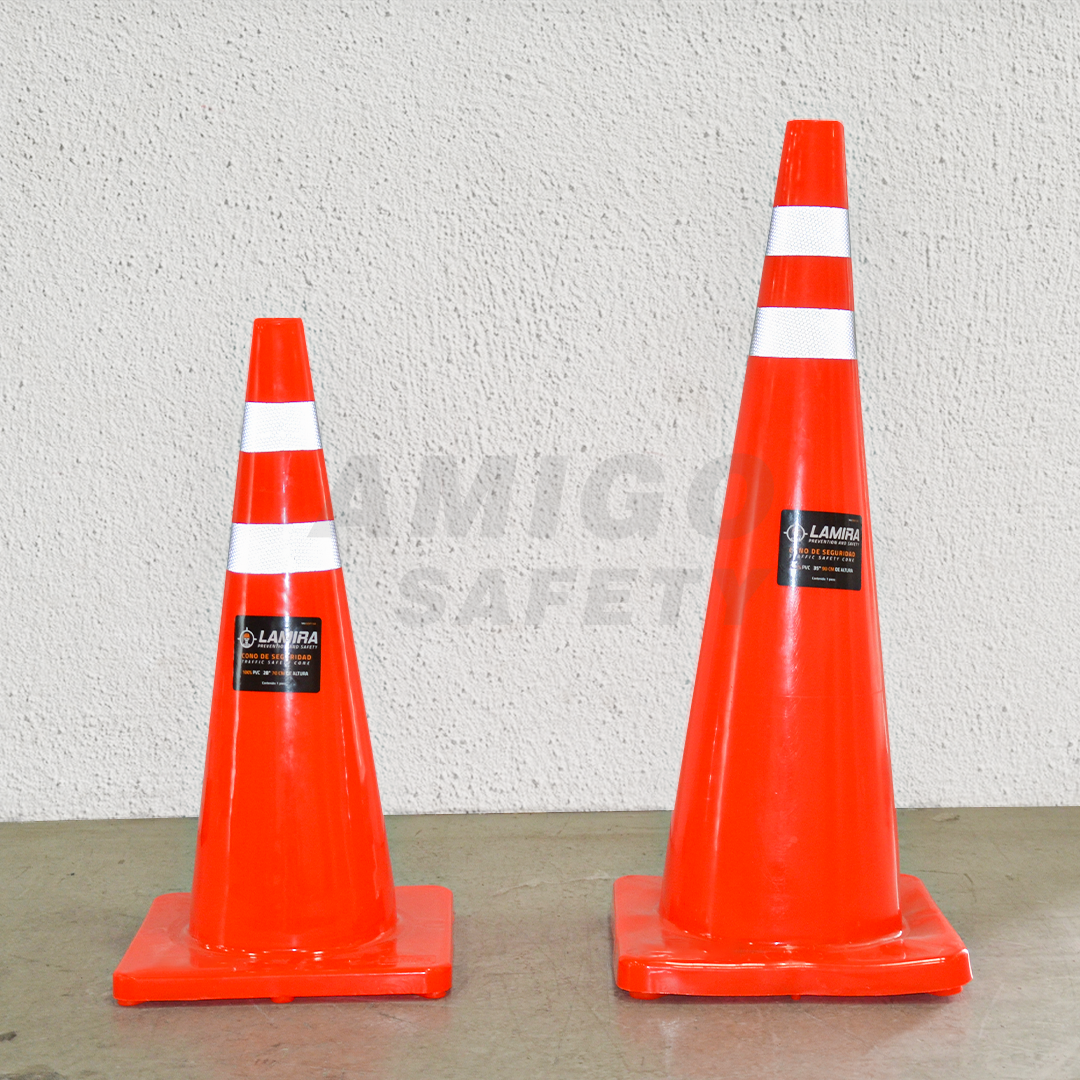 Cono PVC Premium de Seguridad con Reflejante LAMIRA Naranja ATC-70R 70 cm - 3