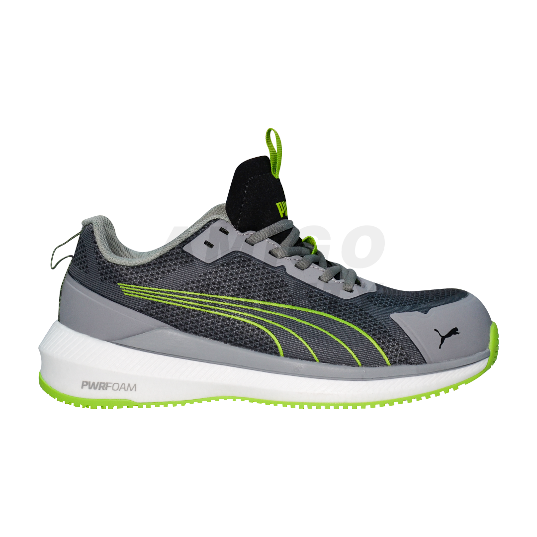 ZAPATO TENIS CON CASCO DIELÉCTRICO PUMA SAFETY GRIS/VERDE P314