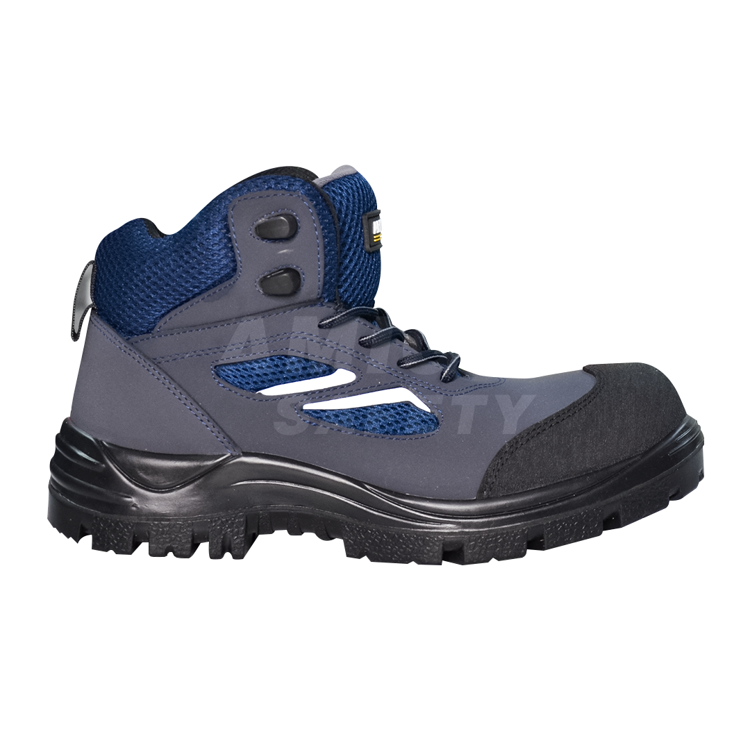ZAPATO BORCEGUÍ CON CASCO DE COMPOSITE PC - ABS ARMADA GRIS/AZUL XR50