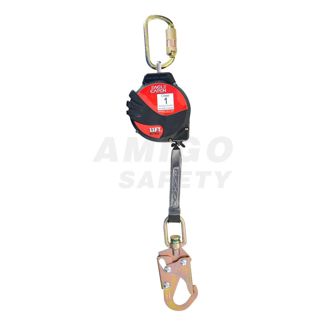 LÍNEA DE VIDA AUTORRETRÁCTIL BANDA DE DYNEEMA EAGLE CATCH GOLDEN EAGLE ROJO EC7011 (11 FT / 3.3 M)