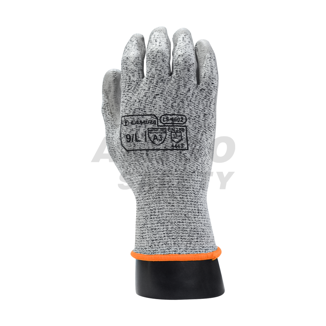 GUANTE ANTICORTE HPPE RECUBIERTO POLIURETANO LAMIRA (PAR) GRIS LS-4602