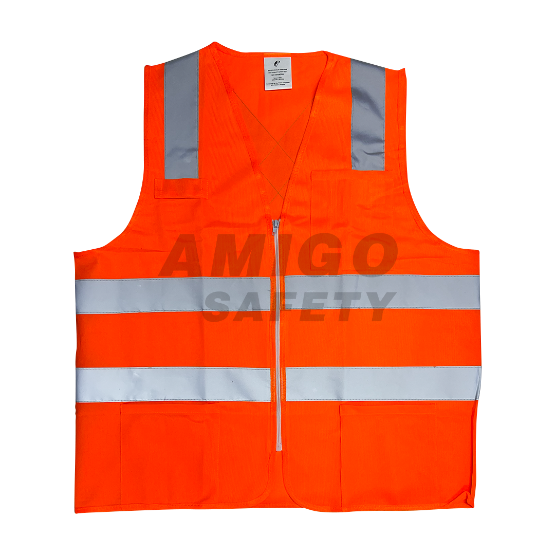 Chaleco Tricot Sencillo Alta Visibilidad Jyrsa Naranja ECO-1139ANCR - 0