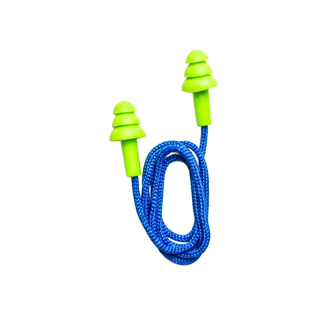 TAPÓN AUDITIVO REUTILIZABLE CON CORDÓN SNR 30 DB NRR 25 DB ARCA SAFETY (PAR) VERDE AR077 …