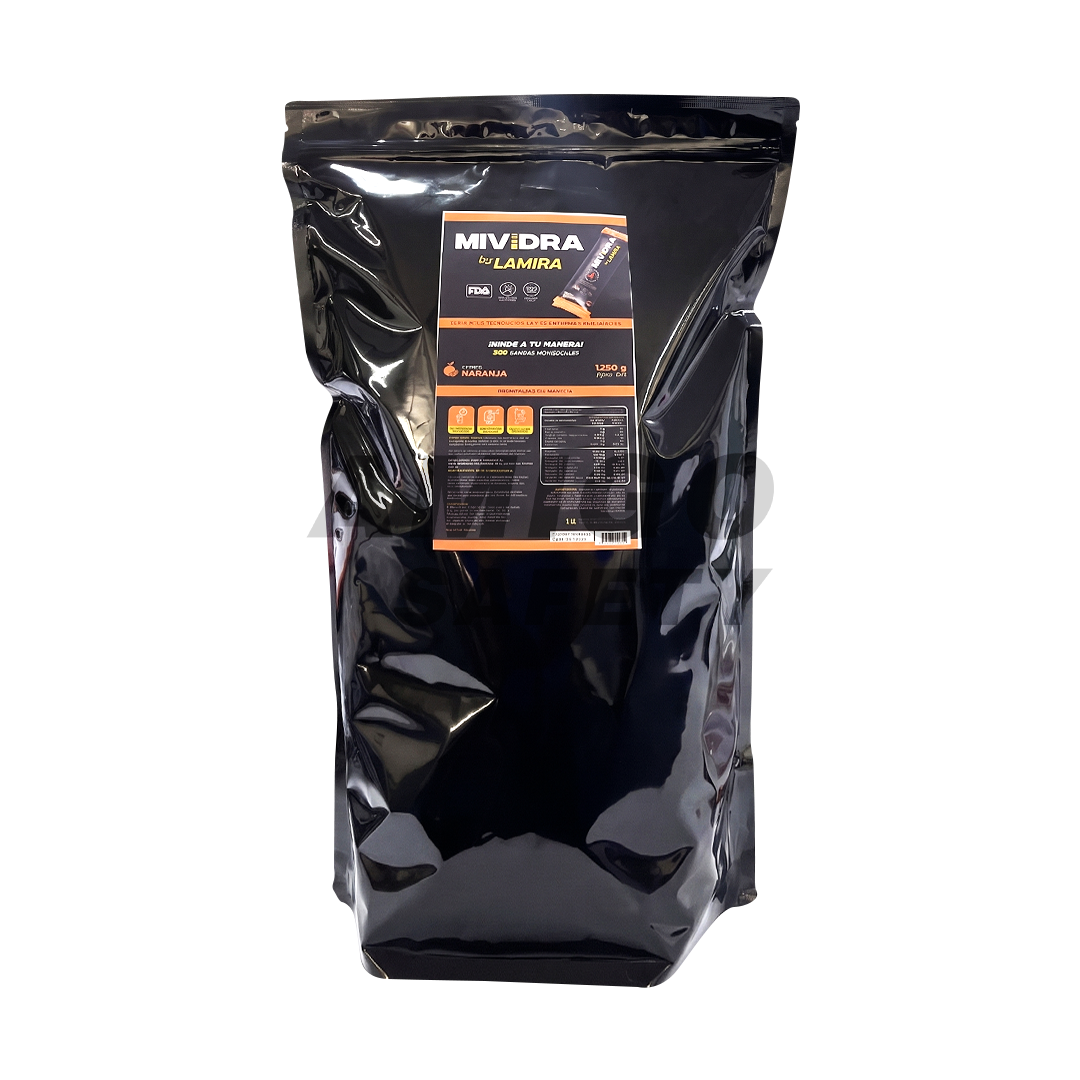 Bebida Hidratante sin Azúcar (Empaque con 250 Sobre para 600 ml) Mividra Naranja 5 g - 0