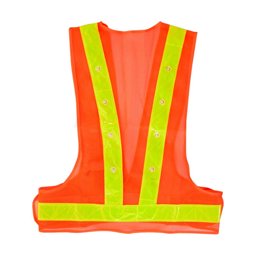 Chaleco Malla con Reflejante LED Naranja Unitalla - 1
