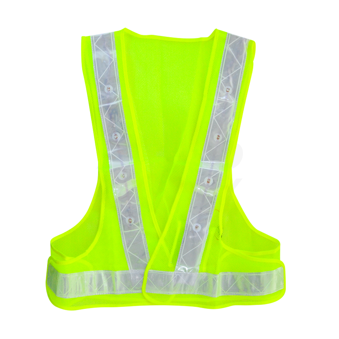 CHALECO MALLA CON REFLEJANTE LED AMARILLO UNITALLA